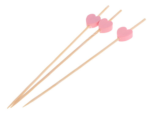 200pcs Creative Heart Shape Sandwich Toothpicks Bamboo Fruit