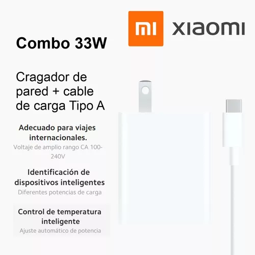 Cargador Xiaomi Carga Rápida 33w Cable Usb-c