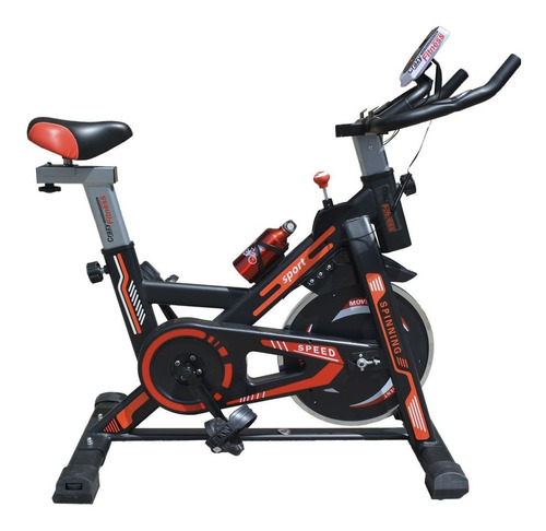 Bicicleta fija Crazy Fitness 1020106 para spinning color negro y rojo