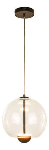 Pendente Led 3000k 7w Ø25cm Vidro Preto Pd2180