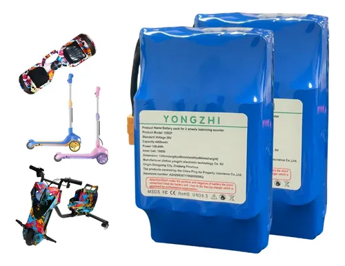 Kit 2 Bateria Ultra Para Hoverboard E Scooter De 4400mah 36v Azul