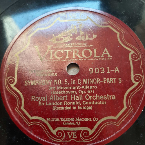 Pasta Landon Ronald Albert Hall Orch Victrola Tc52