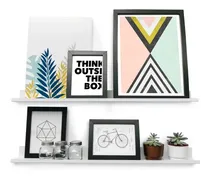 Comprar Estante Repisa Para Cuadro 80cm Pack X2 Libros Fotos Muett Color Blanco