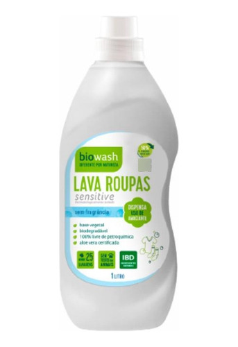 Kit 2 Lava Roupas Sensitive Biodegradável Biowash 1l