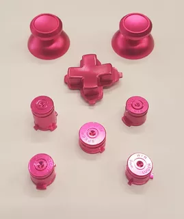 2 Botões Analogicos A B X Y Dpad Aluminio Xbox One Rosa