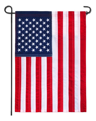 Bandera De Jardín Estadounidense Bordada Con Estrellas De An