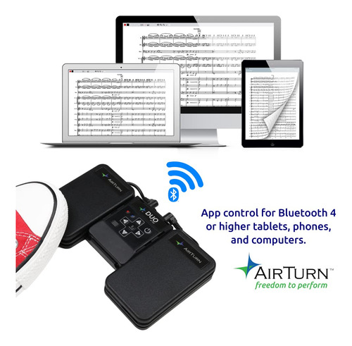 Pedal Bluetooth Sem Fio Page Turner Airturn Duo500 Silent