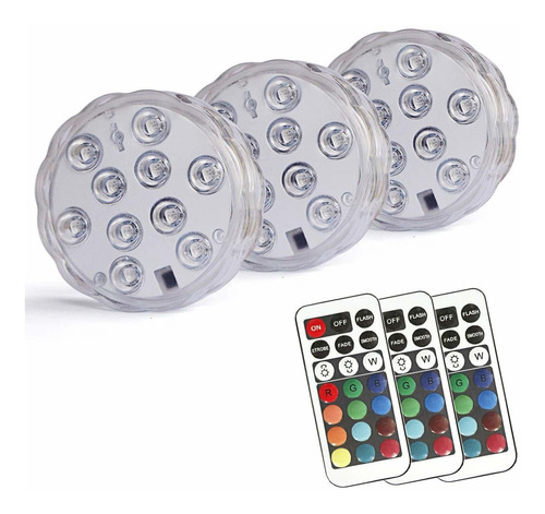 Sunyel Luz Led Sumergibl Que Cambian Color 13 4 Modo Bateria