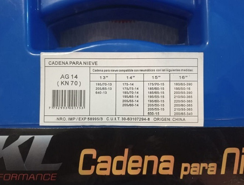Cadenas Para Nieve Y Barro Reforzada Qkl Performance