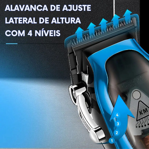 Maquina Cortar Cabelo Sem Fio Profissional Ultra Potente 10w