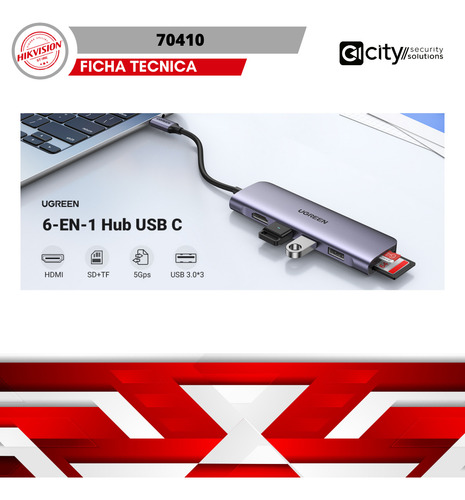 Hub Usb-c A Hdmi 4k@30hz / 3 Puertos Usb / 70410
