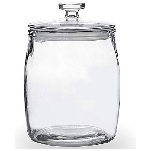 Wide Mouth Apothecary Jar With Lid, 0.5 Gallon Glass Ja...