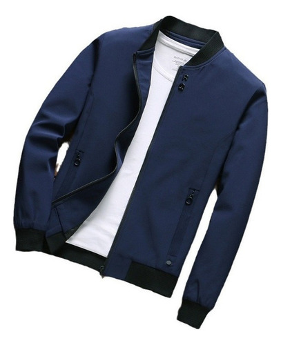 Hombre Casual Chamarra Ligera Bomber Varsity Rompevientos