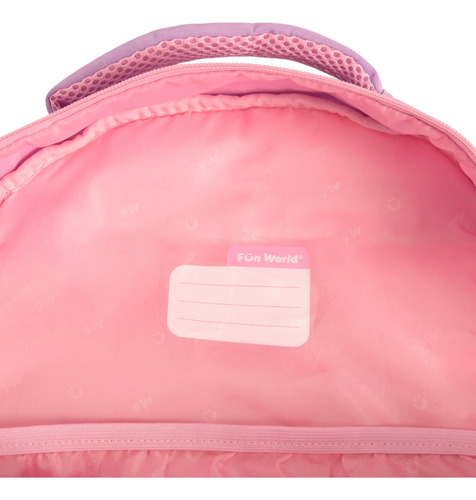 Mochila Escolar Fun World 17 Rainbow Fw Color Lila Diseño De La Tela Lisa