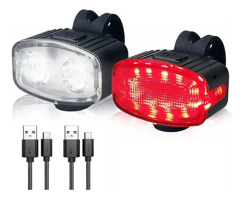 Faro Y Luz Trasera Para Bicicleta Con Iluminación Usb