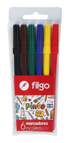 Marcador Filgo Largo Pack X6 Estuches X 6 Marcadores Colores