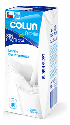 Leche Descremada Sin Lactosa Colun 200ml(6 Unidades) Super