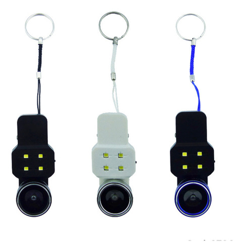 Lente Ojo De Pez Para Smartphone De Metal 4 En 1 Flash Led