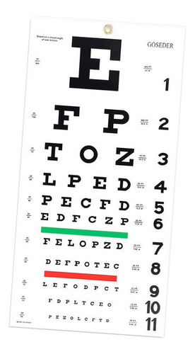 Tabla Optométrica Para Examen Ocular, Barras De Colores,