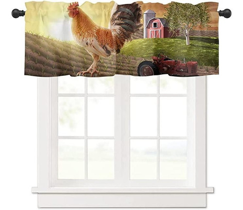 Ventana Valance Rod Pocket Short Panel De Cortina S Farm Su