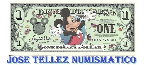1 Disney Dollars Sin Circular Año 2000 Con Sobre Palermo