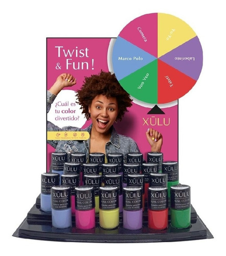 Imagen 1 de 3 de Esmalte De Uñas Xulu Nail Color Exhibidor X48 Keratina Z800