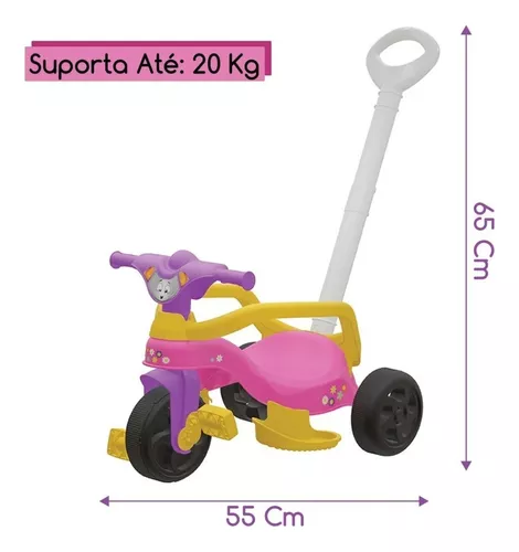 Triciclo Infantil Empurrador Passeio Motoca Velotrol