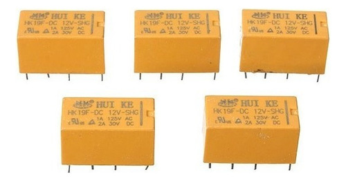 Relevador 12v 125v 1a 8 Pines Hk19f-dc12v-shg Dc12v, (1 Pieza)