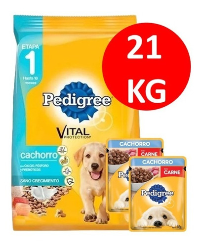 Pedigree Cachorro 21 + 1.5kg + 2pate + 6 Pagos