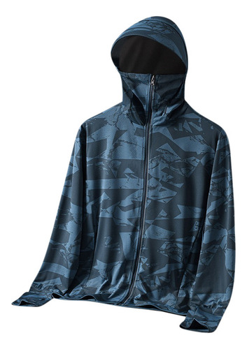 Blusa Masculina Com Protetor Solar Impermeável Com Capuz De