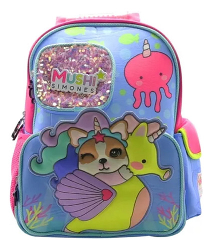 Mochila Simones Espalda De 16 Pulgadas Si083 Color Rosa Diseño de la tela Liso