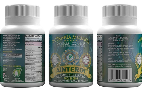 Pueraria Mirifica 500mg 100 Caps 100% Puro ,