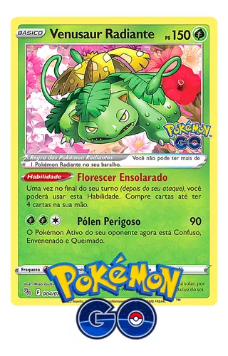 Carta Pokémon Venusaur Shiny Radiante Coleção Especial Go