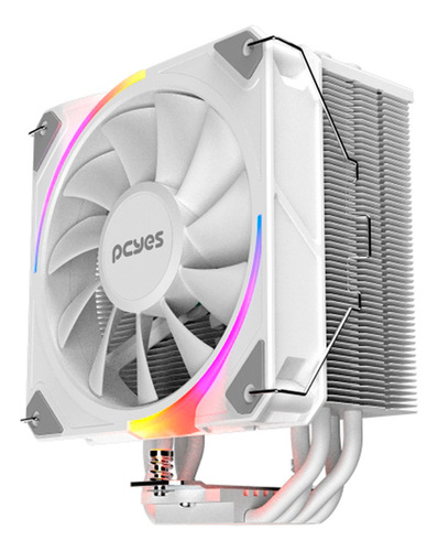 Air Cooler Pcyes Frost Pulse Argb, 180w, Branco - Pefpargbwg