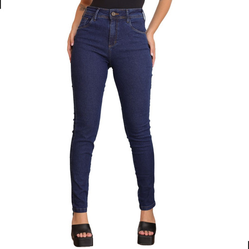 Calça Jeans Skinny Cintura Alta Elastano Lycra Premium