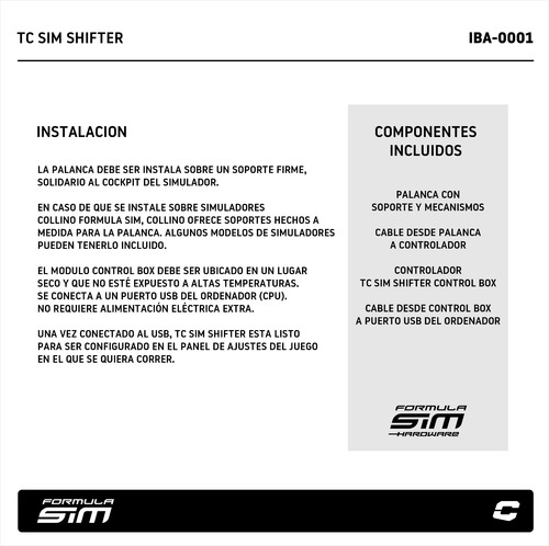 Imagen 3 de 6 de Palanca Simulador Tc Sim Shifter Con Controlador Usb A12