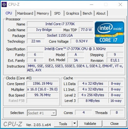 Desktop Intel Core I7 3770k - 8gb Ram Ddr3 - 1tb Hd
