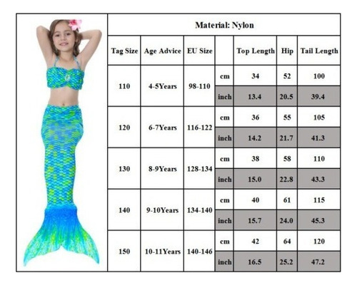 Conjunto De Bikini De Cola De Sirena Para Niños Y Niñas