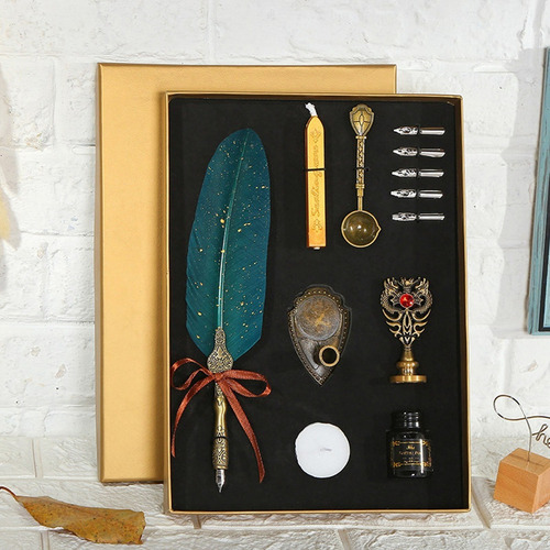Asd Juego De Plumas Y Tinta Vintage Pluma Brillante