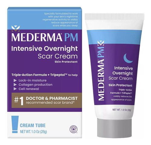 Crema Intensive Overnight Scar Cream Mederma noche para todo tipo de piel de 28gr 30+ años