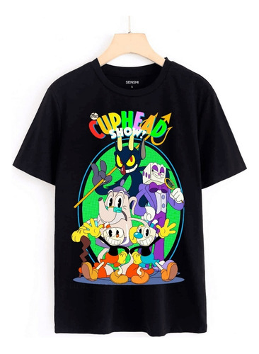 Polera Estampada Dtf De Cuphead Hermanos Taza Niños Cod 002