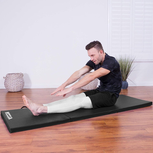 Tapete De Yoga Grueso Y Cómodo Para Entrenar En Casa Negro