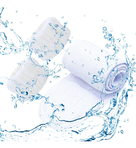 3x Spa Diadema Lavado De Cara Diadema Muñequeras Toalla