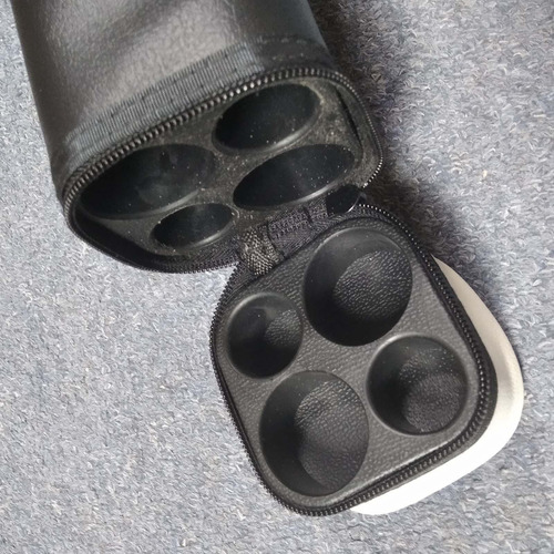 1/2 Pool Cue Case With Side Pocket Pu Leather Billiard Pool