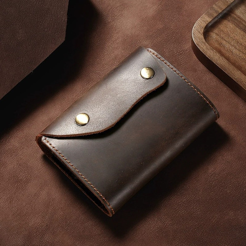Tarjetero De Piel Crazy Horse Leather Para Hombre