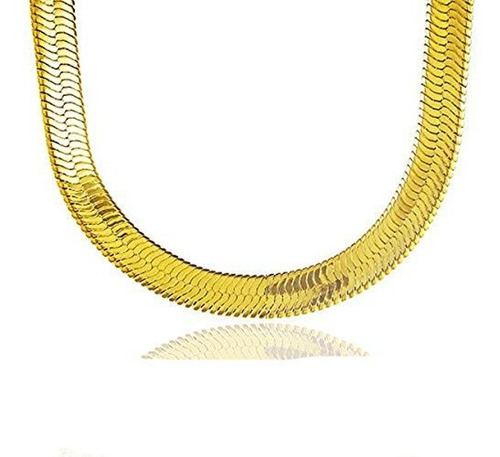 Cadena De Espiga Collar De 24 '' Pulgadas Chapado En Oro De 