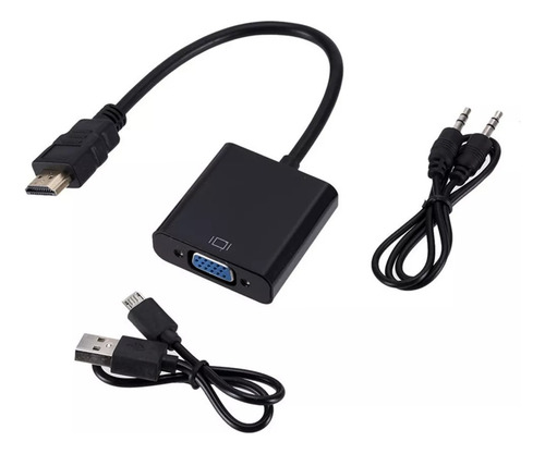 Cable Hdmi A Vga Adaptador De Conversor Hdmi Vga Con Audio.