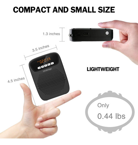 Amplificador De Voz Portátil Inalámbrico Y Con Cable Para Mi