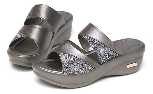 Zapatos Lisos De Verano Con Puntera Abierta Y Plataforma Con