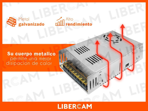 Imagen 8 de 10 de Fuente Switching 12v 30a 30amp Regulada Metalica Tira Led Cc